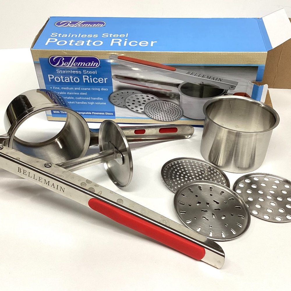 Bellemain Stainless Steel Potato Ricer with 3 Interchangeable Fineness Discs